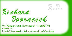 richard dvoracsek business card